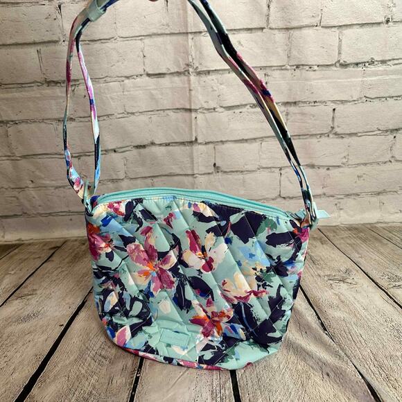 D10 Vera Bradley Blue Quilted Floral Shoulder Bag, Pre-owned - Picture 3 of 5